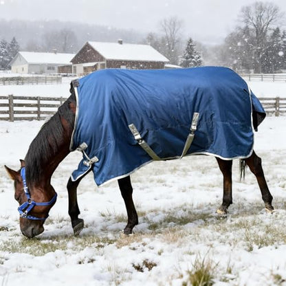 Winter 1200D Premium Turnout Horse Blanket,Medium Weight Waterproof Blanket - size: Back Length 78 inches ( 145cm ) no cover