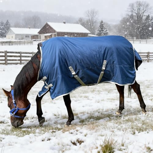 Winter 1200D Premium Turnout Horse Blanket,Medium Weight Waterproof Blanket - size: Back Length 72 inches ( 135cm ) no cover