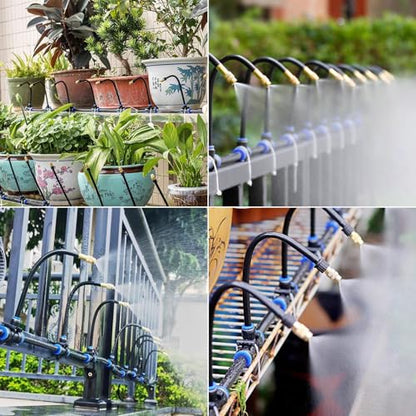 49.21Ft Drip Irrigation System, 360° Bendable Drip Irrigation Kit Automatic Irrigation System for Garden, Adjustable Garden Watering Misting System for Greenhouse, Yard, Lawn, Plant - size: 49.21Ft