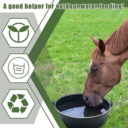 Sadnyy 5 Pcs Feed Pan 0.75 Gallon/3 Quart Utility Horse Feed Bucket Livestock Feeder Tubs Ox Tendon Bowl for Horses Dog Cats Goats Chicken Dust Bath - size: 0.75 Gallon/3 Quart