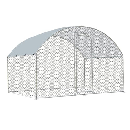 Chicken Coop Large Metal Chicken Run for 6/10 Chickens Poultry Cage with Waterproof Cover for Duck Walk-in Chicken Pen for Yard 9.8'W x 4.9'L x 6.4'H - size: 117.6"L x 59.0"W x 76.8"H