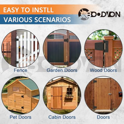 3.5 Inch Heavy Duty Gate Hinges, Extra Thick Black Shed Barn Door Hinges for Wooden Fences, Yard Gate, Vinyl Fence Gate, Garage, Gate Door Hinges for Indoor Outdoor(2 Pack)