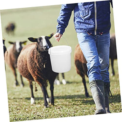 HEALLILY Food Container Sand Bucket All Purpose Pail 5 Gallon Buckets Food Storage Containers with Lids Airtight Pails Mop Bucket Toy Food with Cover Vomit Bucket Food Grade Plastic White