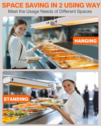 PYY Food Heat Lamp - 35 Inch 86-176°F/30-80°C Aluminum Overhead & Hanging Food Warmer Lamp Strip Food Warming Lamp Heater Electric Commercial Food Heat Lamp for Catering Kitchen Restaurant Buffet 750W