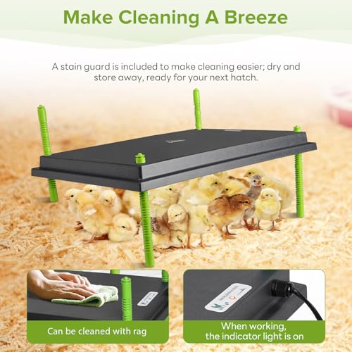 Tetuga Chick Brooder Heating Plate -16 x 22 Inch Chicken Brooder Heater Plate for Chicks with Adjustable Height & Angle - 50W Safer Than Brooder Lamp Warms Up to 50 Chicks - size: 16x22 Inch