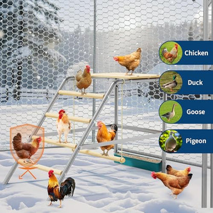 TrailBlaze 100x48x70CM Heavy-Duty Chicken Perch & Ladder – Durable Weatherproof Roosting Bars, Non-Slip, Easy-Clean Design, Promotes Activity for Poultry, Ducks, Geese, Pigeons, Farm Accessory - size: 40"L x20"W x28"H