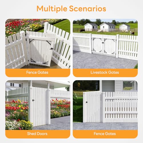 DIYHD Heavy Duty Anti-Sag Gate Kit with Left-Opening Latch, Adjustable Bracket Gate Frame Hardware for Wooden Fence or Patio, Fits 24"-60" Wide, Works with 2x4 Lumber (Wood Not Included) - size: Kit + Left Open Latch