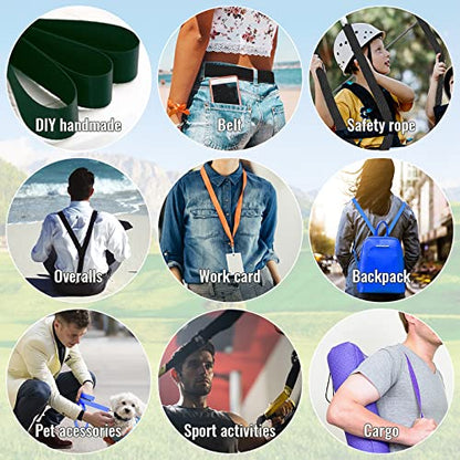 12 Rolls Nylon Webbing 1 inch 1.5 inch 2 inch Nylon Strap Webbing Straps Backpack Straps Nylon Belt, 10 25 50 3.3 Yards Webbing Strapping - size: 1 inch-10 yards, style: A-12 Colors