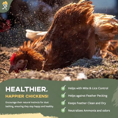 Reliant Pet Chicken Dust Bath - 7lbs, Made in USA Natural Dust Bath for Chickens - Ideal Chicken Dust for Bath Tub Mix - Poultry Dust Powder for Chicken Coop