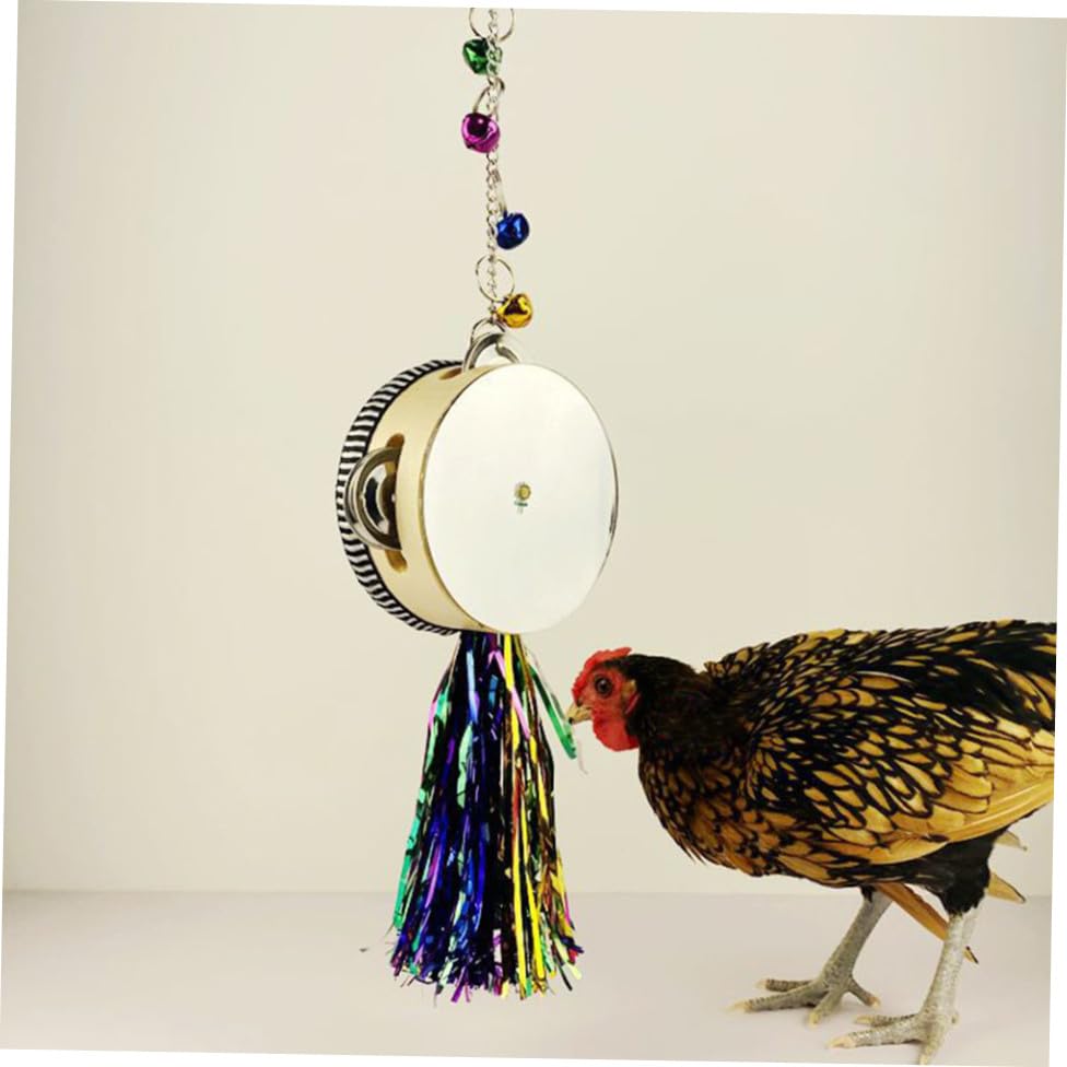 Stainless Steel Double Sided Mirror Drum for Hens and Roosters Engaging Pet for Healthy Growth and Intellectual Development Fun Chicken Play Equipment to Boredom