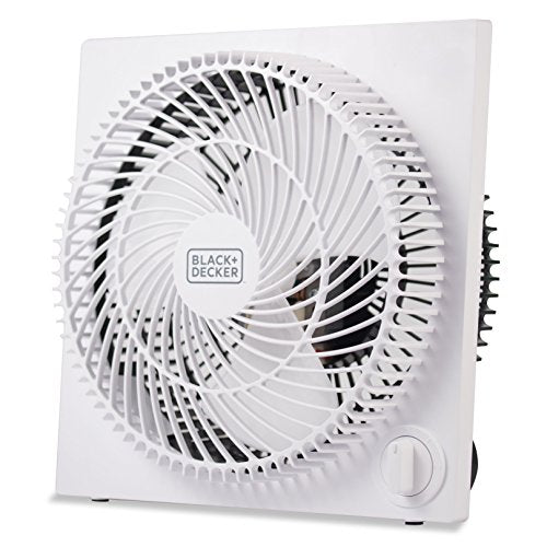BLACK+DECKER 9-Inch Frameless Box Fan, Freestanding Desk Fan with 3-Speed Settings, Portable Fan for Home Office or Garage, BFB09W, White - color: White, size: Box Fan (Pack of 1)