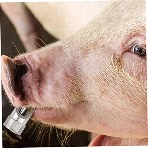 ORFOFE 5pcs Stainless Steel Pig Water Feeder Nozzles Durable Drinker Nozzle for Livestock Anti-Splash Design for Efficient Water Usage Animal Husbandry