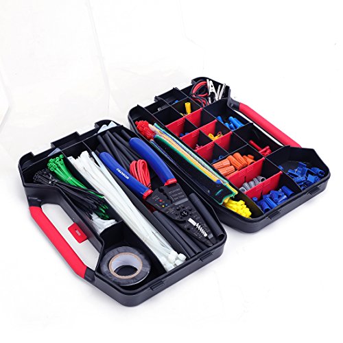 WORKPRO 582-Piece Heat Shrink Wire Connectors Kit, Electrical Wire Terminals, Electrical Repair Kit with Wire Cutter Stripper Crimping Tool