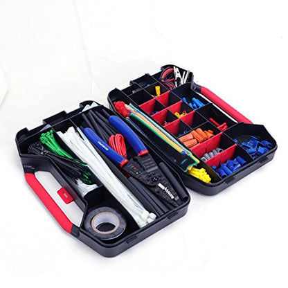 WORKPRO 582-Piece Heat Shrink Wire Connectors Kit, Electrical Wire Terminals, Electrical Repair Kit with Wire Cutter Stripper Crimping Tool