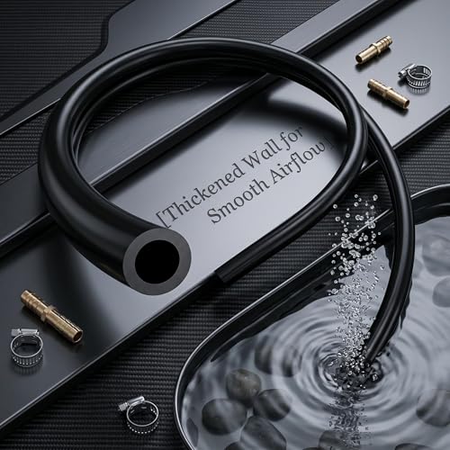 Self-Sinking Pond Hose, 100ft Weighted Pond Aerator Tubing, 3/8 Inch Self Sinking Aeration Hose Kit with 4 Copper Menders and 8 Stainless Steel Clamps for Lake Aquaculture Aeration - size: 3/8" id - 100ft