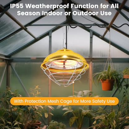 Hanging Chicken Coop Heater, 300W 2 Heating Levels Premium Waterproof Heaters for Chicks Brooder Pen, Duck, Pet House, Poultry, Greenhouse Plant - size: Small Heater