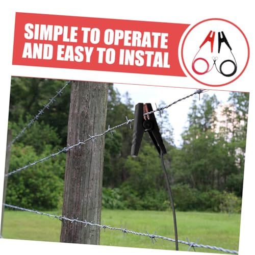 2pcs Electric Fence Jump Cables Clips Connectors for Solar Powered Fencing Systems Easy to Install Electric Fence Accessories and Design