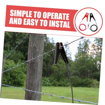 2pcs Electric Fence Jump Cables Clips Connectors for Solar Powered Fencing Systems Easy to Install Electric Fence Accessories and Design