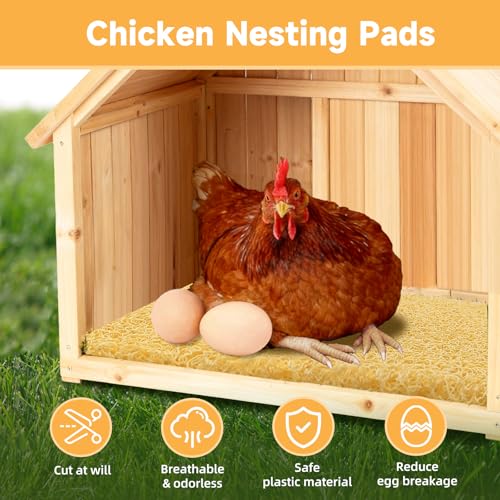 DRQ 8 Pcs Nesting Pads for Chicken Coop - Washable Chicken Nesting Pads, Reusable Chicken Coop Accessories for Hen Laying Mats 12"×12" (Brown) - color: Brown