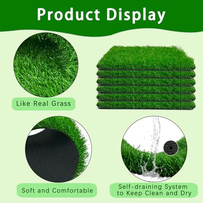 8 Pack Chicken Nesting Pads-12×12",Washable Thicken Artificia Grass Nesting Box Liners Pee Pads Reusable Laying Eggs Bedding for Chickens Coop Pet Outdoor Indoor