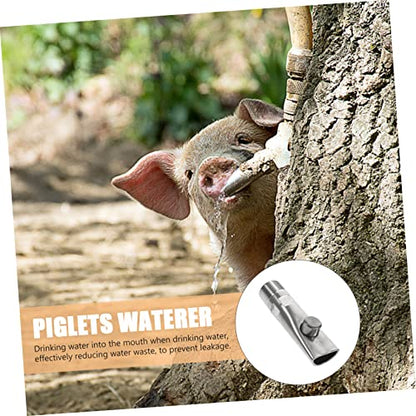 5pcs Automatic Stainless Steel Pig Waterer Piglets Drinking Tools Efficient Nipple Drinkers Leak Design for Livestock Easy Maintenance and Water Conservation