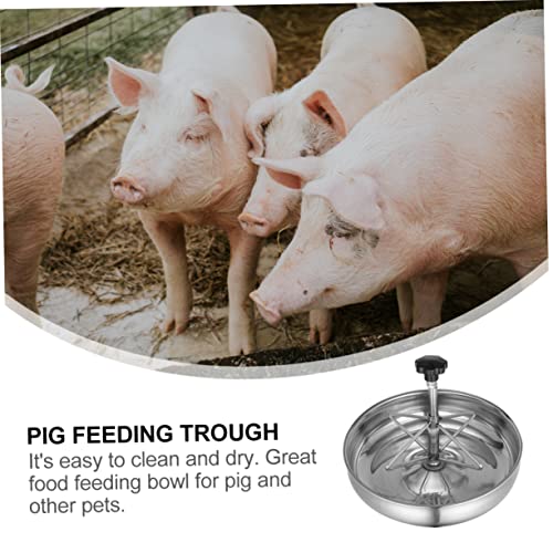 Water Feeder Stainless Steel Trough Livestock Feeder Bowl Easy to Place on Pigpen