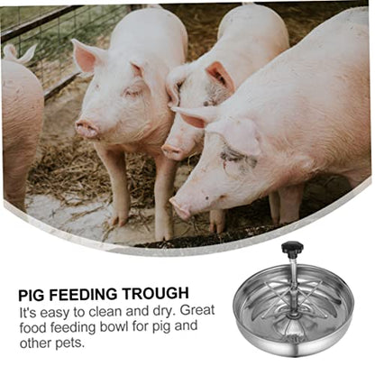 Water Feeder Stainless Steel Trough Livestock Feeder Bowl Easy to Place on Pigpen