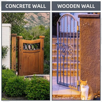 Gate Hinges, 2 Pack Steel Wall Mount Gate Hinge Fit 5/8'' Pin Fence Post Hinge, Heavy Duty Gate Hinges for Wooden or Concrete Farm Gate and Fence Gate(Screws Included) - color: Black-2 Packs