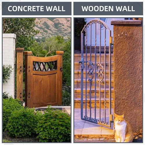 Gate Hinges, 4 Pack Steel Wall Mount Gate Hinge Fit 5/8'' Pin Fence Post Hinge, Heavy Duty Gate Hinges for Wooden or Concrete Farm Gate and Fence Gate(Screws Included) - color: Black-4 Packs