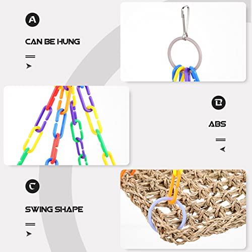 4pcs Parrot Swing Chicken Coop Accessories Large Chicken Coop Woven Parrot Activity Bird Toys Cage Bite s Foraging Wall Toy Abs to Climb Training Rack