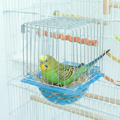 4 Pack Bird Hatching Nest Canary Cage Breeding Nest Parrot Shelter Bowl Pearl breeding Box with Barbed Wire Partition