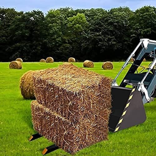 Clamp On Debris Forks To 48-60" Bucket, Heavy Duty Pallet Fork Fit For Loader Bucket Skidsteer Tractor,60''without Stabilizer Bar 1500LBS - size: 60''without Stabilizer Bar 1500LBS