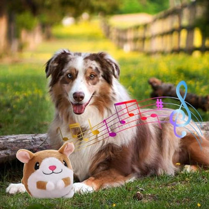 Active Moving Pet Plush Toy, Interactive Dog Toys Pet Bouncing Balls, USB Rechargeable Interactive Washable Cartoon Pig Plush Sound Electronic Dog Toy, Small Cute Squeaky Pig Dog Toy (Hamster) - color: Hamster