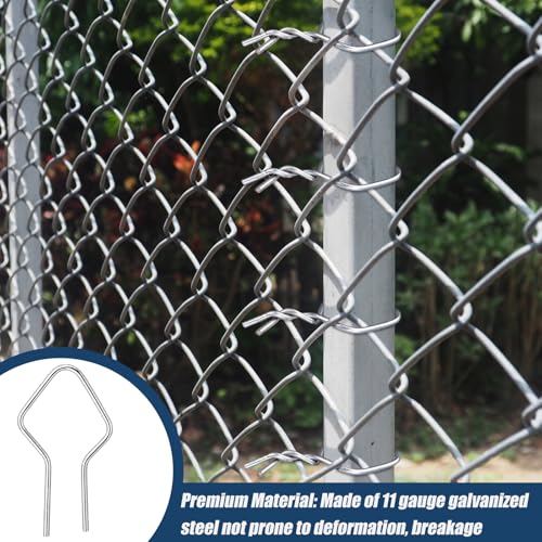 500 Pcs T Post Clips with Drill Chuck 11 Grade Galvanized Steel Fence Clips Metal Tie Preformed T-Post Fence Tensioner for Farm Garden Livestock Fencing T/U-Posts