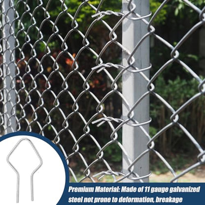 500 Pcs T Post Clips with Drill Chuck 11 Grade Galvanized Steel Fence Clips Metal Tie Preformed T-Post Fence Tensioner for Farm Garden Livestock Fencing T/U-Posts