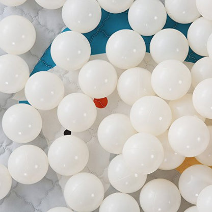 Colorful 100pcs Ball Pit Balls 2.2-inch Plastic Ocean Ball Crush Proof Stress Balls for Kids Pool Ball Playhouse Pit Accessories - color: 100 balls-Pink+beige+transparent