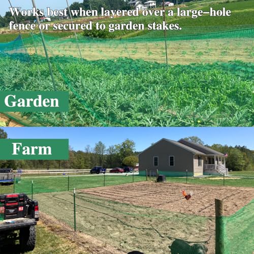 Garden Fence Temporary Fence, 4'x30' with 50 Zip Ties, Plastic Fencing Safety Fence Snow Fence, Construction Fencing for Yard, Deer, Pet, Rabbits, Chicken, Dogs, Animal Barrier, Green - size: 4ftx30ft