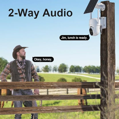 HOSAFE.COM 4G LTE Cellular Security Camera Wireless Solar Powered, Free Cloud Storage, No WiFi Security Camera Outdoor, 2K PTZ 360°, IP66 Waterproof for Farm Barn Jobsite Off-Grid