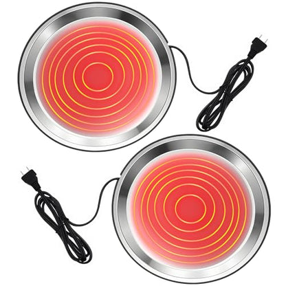 2 PCS Chicken Water Heater for Winter 110V 38W Poultry Drinker Heater Base Surface Temperature can Reach About 140 Fahrenheit Degree Chicken Waterer Electric Deicer Heated Base(Black) - color: Black