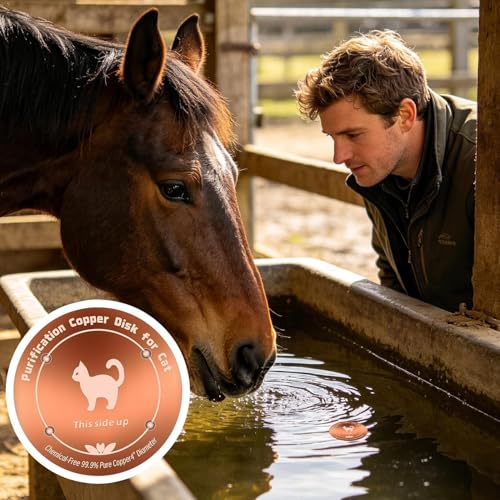 Copper Waterer Cleaning Disc, All Season Livestock Water Purifier Tray Keeps Water Clean for Poultry, Dogs & Cattle - size: cat