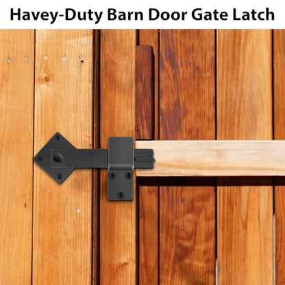 6" Door Flip Latch & Sliding Door Latch Gate Latch for Fence - Heavy Duty Solid Metal Rustic Hardware for Farm Gate, Shed, Cabinet, Sliding Doors - Extra Security & Privacy, Matte Black