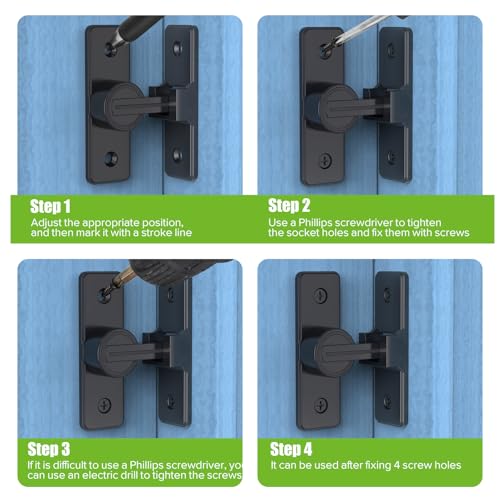 Barn Door Lock Hardware, Heavy Duty 90 Degree Flip Latch Privacy Lock, Zinc Alloy Sliding Barn Door Latch for Bathroom, Bedroom, Closet, Garage, Shed and Gate (Matte Black-2PCS) - color: Matte Black-2PCS