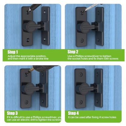 Barn Door Lock Hardware, Heavy Duty 90 Degree Flip Latch Privacy Lock, Zinc Alloy Sliding Barn Door Latch for Bathroom, Bedroom, Closet, Garage, Shed and Gate (Matte Black-2PCS) - color: Matte Black-2PCS