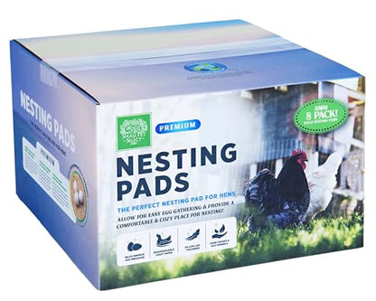 Small Pet Select - Chicken Nesting Pads (8-Pack), 13x13, for Hens, Fits Most Nesting Boxes, Chicken Coop Nest Liners