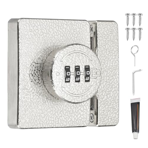 PATIKIL Barn Door Combination Lock with Password, 3 Digit Mechanical Password Lock for Sliding Door Gate Cabinets Closet, Silver - color: Silver