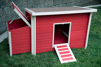 New Age Pet ecoFLEX Fontana Chicken Barn - color: Red, size: 52.4"L x 29.4"W x 29.1"H