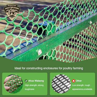 Plastic Wire Mesh Fence 16IN x 20FT, Green Plastic Net, Suitable for Poultry, Dogs, Rabbits, Snakes, Garden Barrier, Balcony Pet Fence, Chicken Fence - color: Green, size: 16IN x 20FT