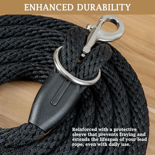 Premium Horse Lead Rope (2 Pack) – 10 ft Soft Braided Lead Rope for Horses with Snap Halter Attachment, Replaceable Snap, Soft & Secure Grip, Daily Horse Tack & Supplies