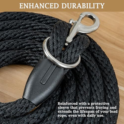 Premium Horse Lead Rope (2 Pack) – 10 ft Soft Braided Lead Rope for Horses with Snap Halter Attachment, Replaceable Snap, Soft & Secure Grip, Daily Horse Tack & Supplies