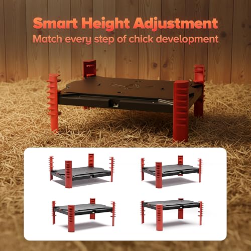150W Chick Brooder Heater Plate, 2-in-1 Adjustable Radiant Brooder Plate for Chicks & Poultry, Smart Thermostat, 16"x11", Safe & Energy Saving, Ideal for Brooders & Small Chicken Coops